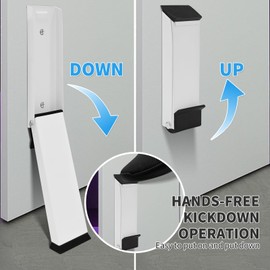 Door Stopper,No Drilling DoorsStop,DoorHolder to Keep Doors Open,Kick Down DoorStopper,DoorStops for Bottom of Door,Hold Open Folding Doorstop,Doorstop with Rubber Tips(White)