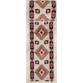 Well Woven Custom Size Hallway Stair Runner - Choose Your Length - Lizette Ivory Traditional Medallion 26 Inches Wide x 8 Feet Long Runner (26" x 8' Runner) Carpet