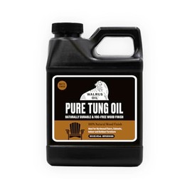 WALRUS OIL - 100% Pure Tung Oil, Wood Finish for Any Woodworking Project, Natural, Vegan, Food-Safe. 16oz Jug