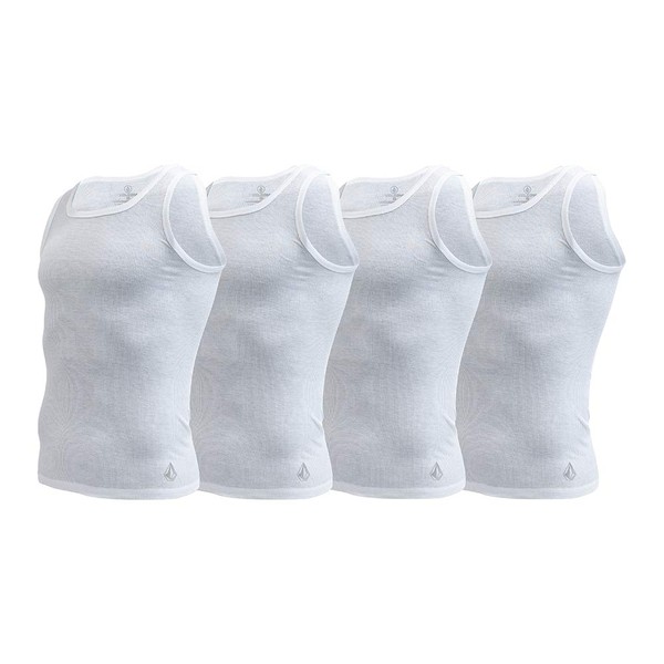 Volcom Mens Cotton Stretch Tank Top Undershirts A Shirts (White,