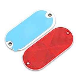 MFC PRO 2Pcs Plastic Oval Stick-on Reflector (Red)