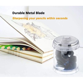 WEKOIL Manual Pencil Sharpener Double Holes Duty Metal Sharp Blade Jumbo Crayon XL Sharpener with Large Round Catches Sharpening Regular Pencils HB Graphite Colored Pencils for Students Teachers