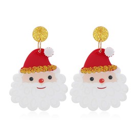 Christmas Earrings for Women Cute Santa Claus Christmas Tree Stars Christmas Snowman Earrings Lightweight Acrylic Dangle Earrings Christmas Holiday Jewelry Gifts (Santa Claus)