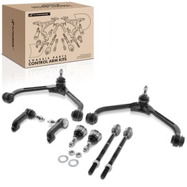 A-Premium Set of 8, Front Upper Control Arm, Lower Ball Joint, Inner Outer Tie Rod End, Compatible with Jeep Liberty 2002 2003 2004