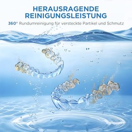 Ultrasonic Cleaning Device 45000Hz UV Ultrasonic Cleaner 200 ml Dental Pod - Ultrasonic Cleaner for Dentures, Retainers, Aligner Tooth Rail, Prostheses, Jewellery with Digital Timer