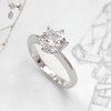 DoubleAccent Sterling Silver Ring Round 1.5 carat CZ Stone 6