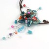 Avalaya Light Blue Shell Flower with Multicoloured Faux Pearl Bead