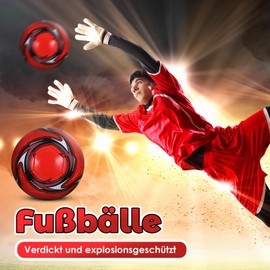 Football, Size 5 Red, Children's Unisex Waterproof & Durable Football Ball, Professional Football, Indoor & Outdoor Training Football, Football Ball for Children and Adults