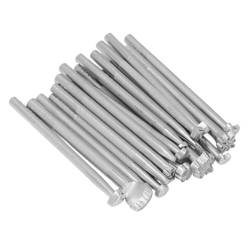 20Pcs Leather Stamping Tools Different Patterns High Hardness Anti Rust