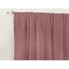 lovemyfabric Stretch Velvet Window Curtain/Home Decor Drapery/Stage Backdrop Curtain/Photography Backdrop 58 Inch Wide Panel Solid Dusty Rose (1, 63" Height)
