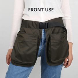 EHERDM Dog Trainer Apron with 6 Pockets Adjustable Pet Handler Clothing Large Capacity Work Apron Multipurpose Waiter Apron Hair Stylist Waist Bag Garden Tool Organizer Dark-Green