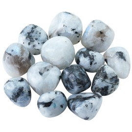 Crocon Rainbow Moonstone Tumbled Stones and Crystals Bulk 13 Pieces Set for Chakra Reiki Crystals Polished Stones Gemstones and Crystals Tumble for Gift Home Decor