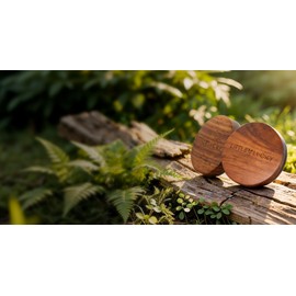 Walnut Wood Car Air Freshener Vent Clip Set, 2 Diffusers with 4 Scent Refills for Hidden Air Vents, Long Lasting Auto Fragrance