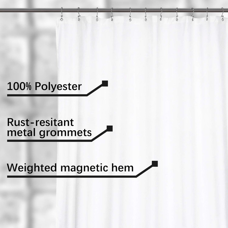 N&Y HOME Extra Wide Extra Long Fabric Shower Curtain Liner