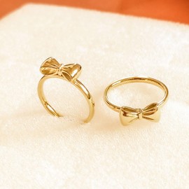 Bow Ring for Women Rhinestone Bow Ring Dainty Gold Ring Engagement Wedding Ring Jewelry Gifts