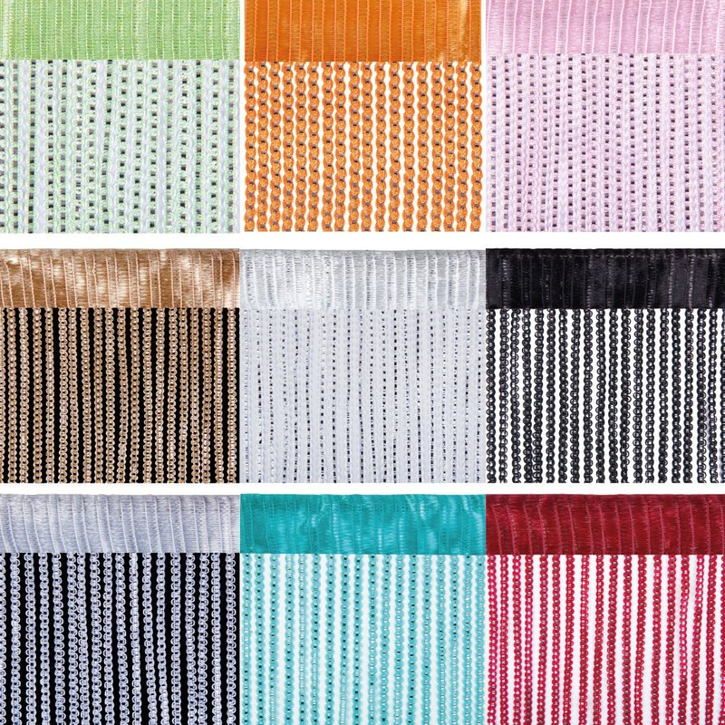 String curtain with pull-through bars, lurex-look curtain, elegant and stylish
