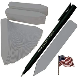 TAGKRAFTERS 4" x 5/8" Grey Premium Pot Stakes with Marker - 1,000 Pcs - Plastic Plant Tags and Labels - Nursery Garden Tree Labels Waterproof Writeable | Made in The USA |