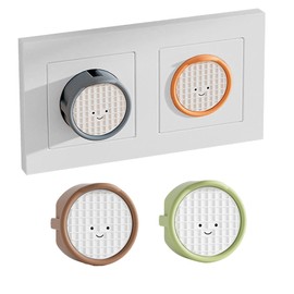 CBRVTY 4 Pack Robot Plug Socket Protector Dust Splash Proof Kitchen Bathroom (4 Colors)
