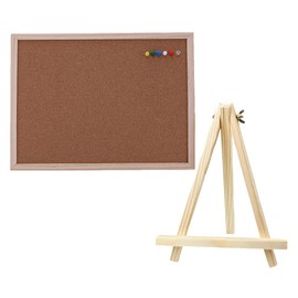 Operitacx Vision Board Cork Notice Board Cork Notice Board with Stand Double Sided Pin Board Framed Cork Board for Office Home School Note Message Memo Display Tripod Holder Stand