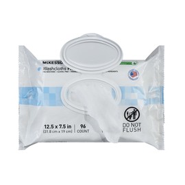 McKesson Washcloth Wipes, Unscented (6 Pack, 576 Washcloths) Disposable Wet Wipes for Adults - Fragrance-Free, Alcohol-Free, Paraben-Free - No-Rinse Formula - Snap Lid Soft Pack - 96 Wipes Per Pack | McKesson