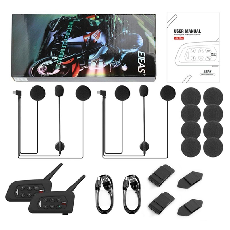 EJEAS V4 Plus Motorcycle Helmet Bluetooth Intercom, Bluetooth 5.1 Motorcycle