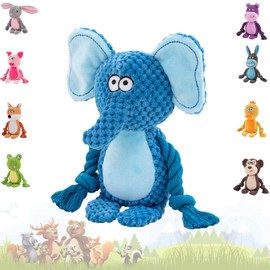 Dog Toy, Dog Squeaky Toy with Crinkle Paper, Plush Toy Dog Plush Chew Toy, Intelligence Toy for Dogs, Dog Toy Small Dogs, Squeaky Dog Toy (Blue Elephant)