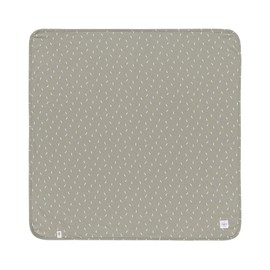 LÄSSIG Baby Cuddly Blanket GOTS Certified Soft Interlock Baby Blanket 80 x 80 cm Speckles Olive