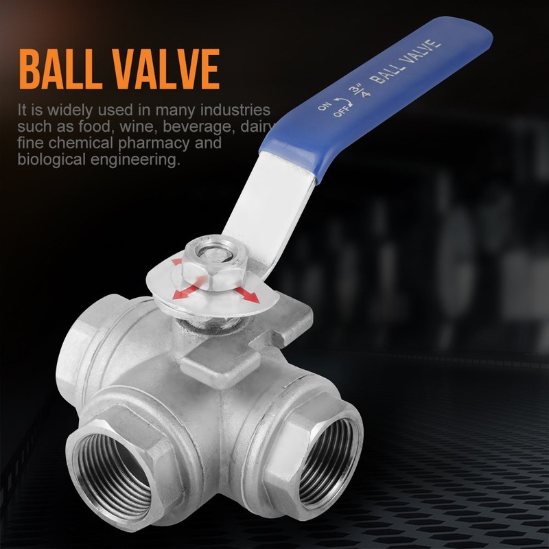 Stainless Steel Ball Valve SUS304 Three-Way T-Type Female Thread Pipe
