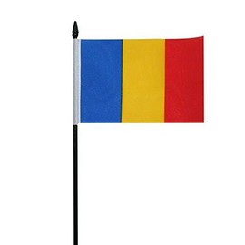 Romania Small Hand Waving Flag 6" x 4" Inch FlagSuperstore©