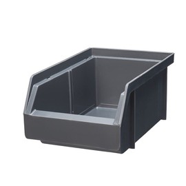 Generisch Storage Boxes, Storage Containers, Stacking Boxes, Transparent Storage Boxes, Workshop, Basement, Garage, Small Parts, Storage, Choice of Colours and Sizes, Made in Germany (Grey, 23 x 15 x