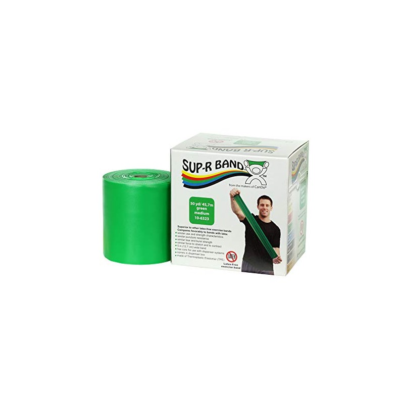 CanDo 10-6323 Sup-R Latex Free Exercise Band, 50 yd Roll,