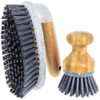 Beille 2pk Dish Brush with Bamboo Palm Handle and Heavy