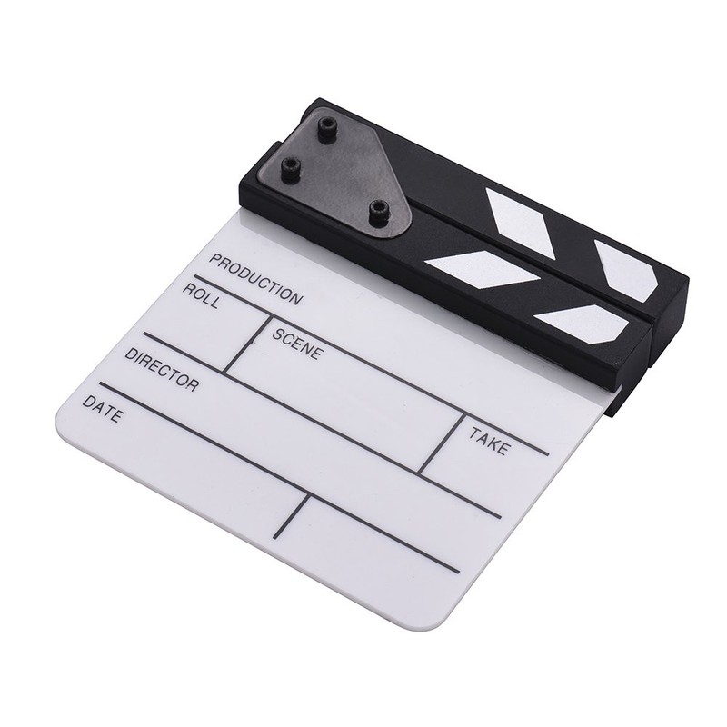 Compact Size Acrylic Clapboard Dry Erase TV Film Movie Director