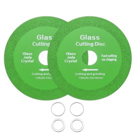 sourcing map 2 Pack Glass Cutting Disc 5 Inch for rotary tool Diamond Cutting Disc Ultra-Thin Saw Blade Wheel with 7/8" Arbor for Cutting Grinding Jade Crystal Tile Ceramic
