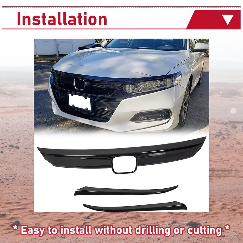 HECASA Front Grille Cover Compatible with 2018 2019 2020 Honda