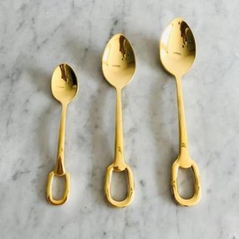 (Hottracks) Gold Cutlery, Western Cuisine, Dessert Spoon / (핫트랙스)골드 커트러리 양식기 디저트스푼