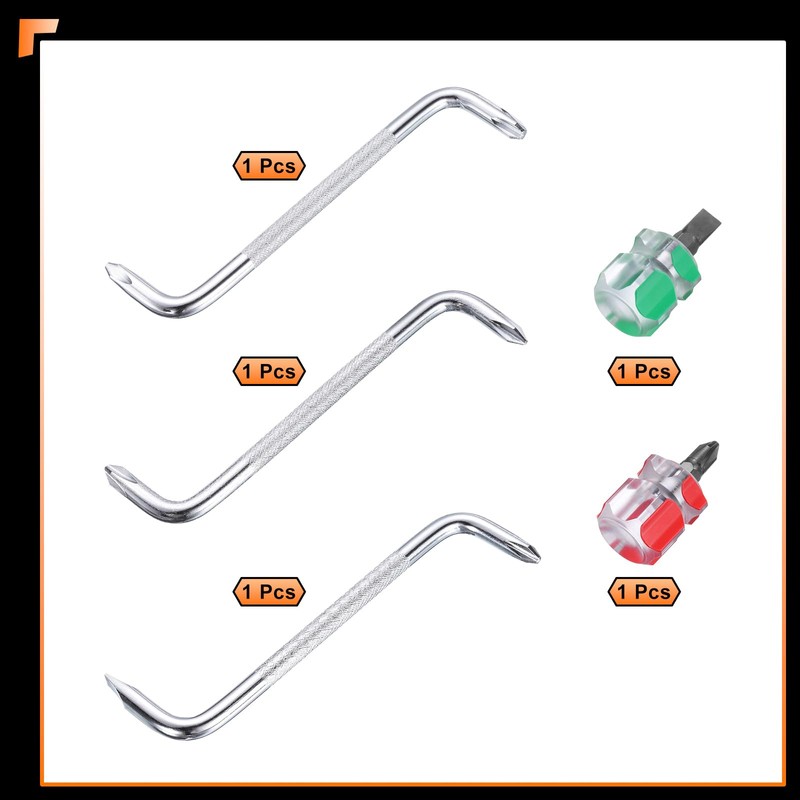 sourcing map 5pcs Offset Screwdriver Set PH3/PH2 PH2/PH1 PH2/SL6 Phillips