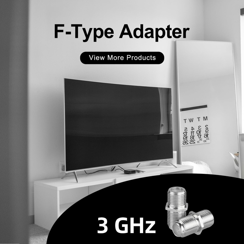 VCE 3GHz Coaxial Cable Connector, RG6 Coax Cable Extender F-Type