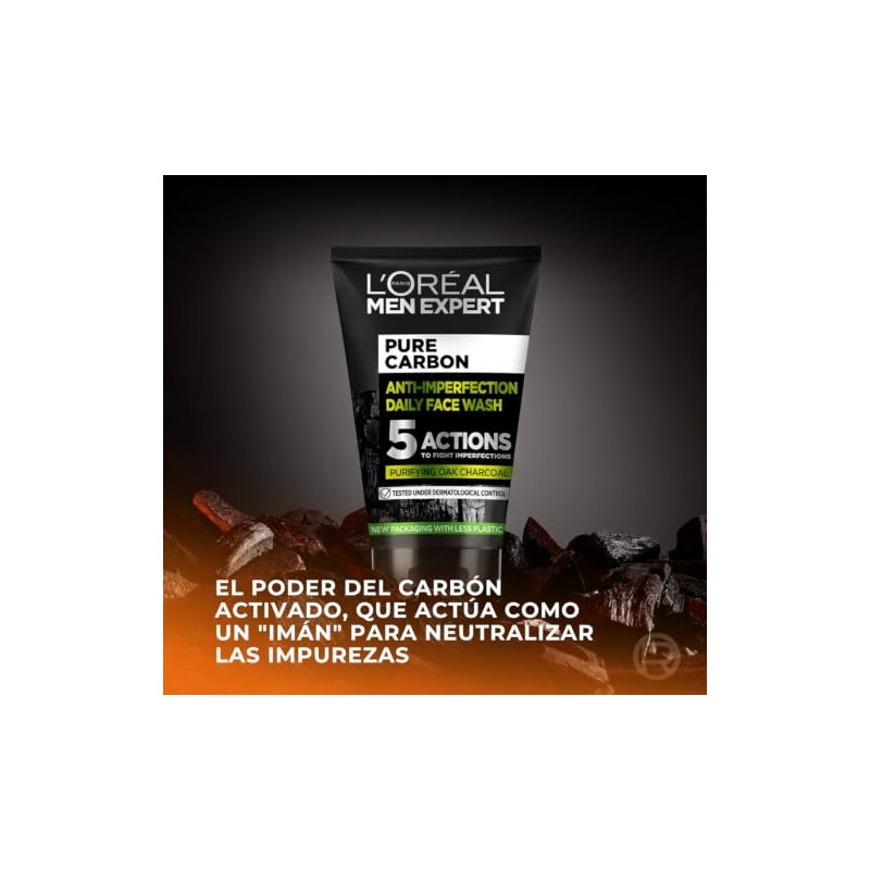 LOréal Paris Gel de Limpieza Facial de Men Expert, Pure