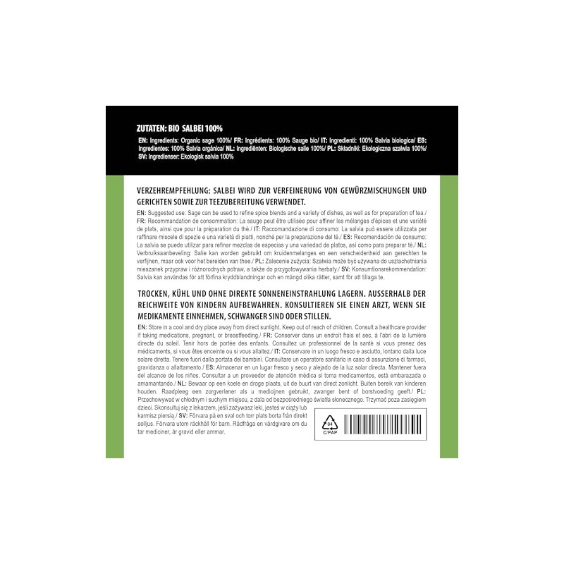 Alpi Nature Sage Tea Organic 125 g, Sage Leaves Dried