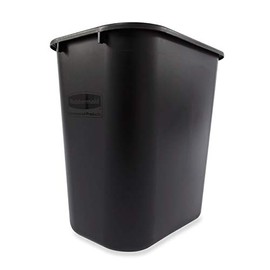 Rubbermaid Rubbermaid Commercial Products Plastic Wastebasket/Trash Can, 7-Gallon/28-Quart, Black, for Bedroom/Bathroom/Office, Fits under Desk/Cabinet/Sink, Pack of 4