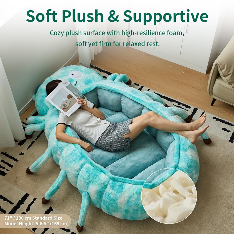 Hugging Sleeping Bag, Fluffy Animal Shaped Slumber Pod, Adult Sleep