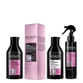 REDKEN ACIDIC COLOR GLOSS SET Shampoo, Conditioner, Heat Protectant, Glass Gloss