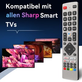 Upgrade Ersatz Sharp Fernbedienung, Fernbedienung für Sharp Aquos TV Kompatibel mit verschiedenen Fernsehern, Keine Einrichtung erforderlich