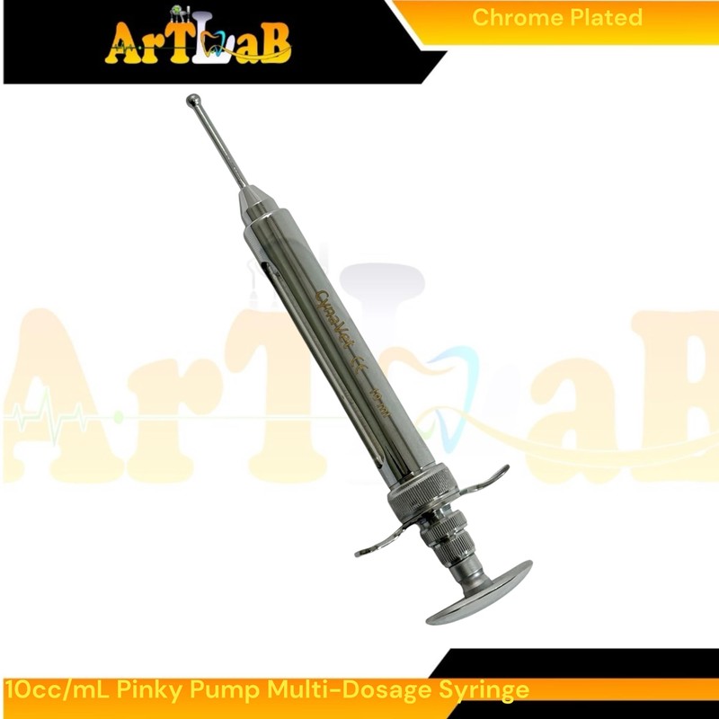 5.5in Pinky Pump Syringe with 7/8" Wide Feed Tube, 10mL