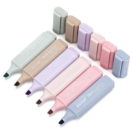 ZEYAR Highlighter Pen, Cream Colors Chisel Tip, Aesthetic Highlighter Marker, Water Based, Quick Dry, No Bleed, for Bible Study Notes School Office (6 Delight Colors)