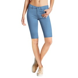 Hybrid & Company Womens Hyper Stretch Comfy Skinny Pants B44876 Powder Blu L