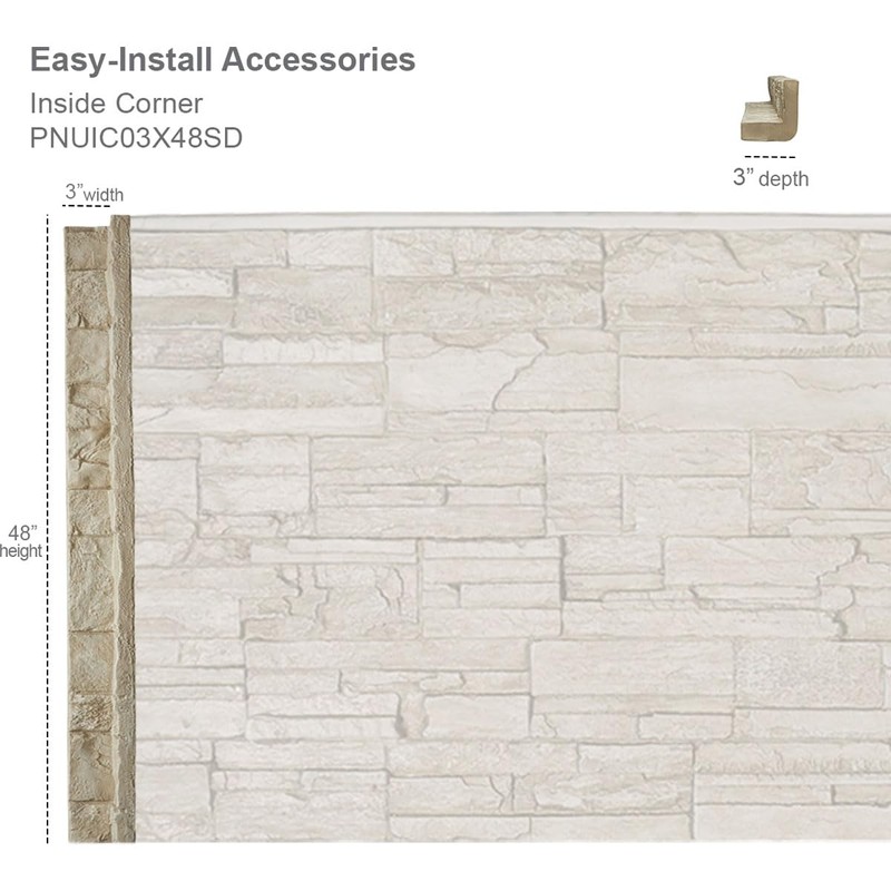 Ekena Millwork 3"W x 3"D x 48"H Universal Inside Corner