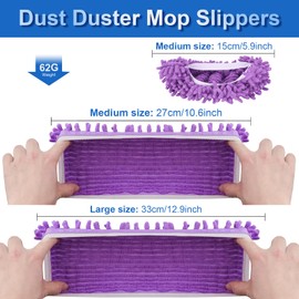 Decorniqu 5 Pairs 10 PCS Mop Slippers for Floor Cleaning Supplies Reusable Microfiber Mop Socks Washable Mopping Slippers