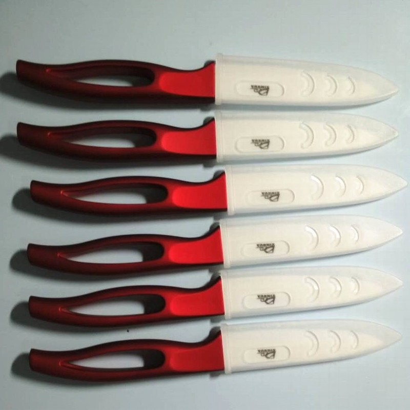 Cuchillo de cerámica para bistec, cuchillos superafilados, 6 piezas de